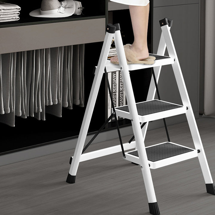 3 Step Folding Ladder 330 Lbs Capacity Lightweight Portable Ladder with Anti-Slip Wide Pedals Adults Household Image 6