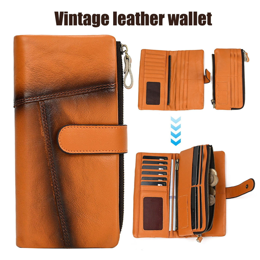 Men Wallet Faux Leather 18 Card Slots 4 Cash Compartments Photo Slots RFID Protection Wallet Waterproof Clutch Organizer Image 1