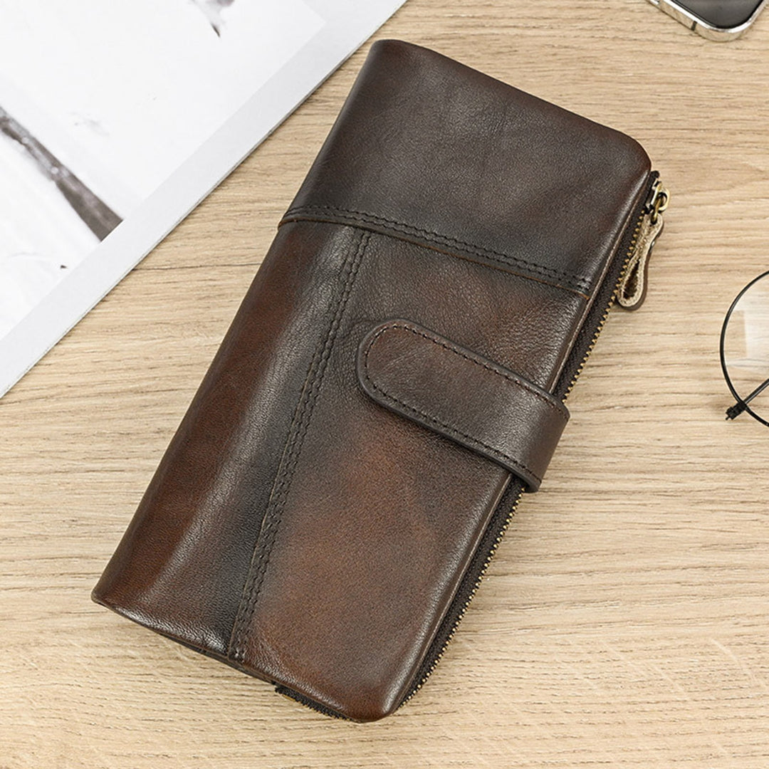 Men Wallet Faux Leather 18 Card Slots 4 Cash Compartments Photo Slots RFID Protection Wallet Waterproof Clutch Organizer Image 6