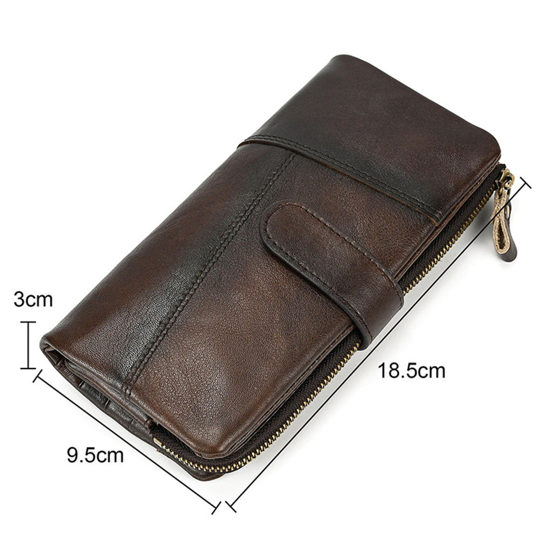 Men Wallet Faux Leather 18 Card Slots 4 Cash Compartments Photo Slots RFID Protection Wallet Waterproof Clutch Organizer Image 8