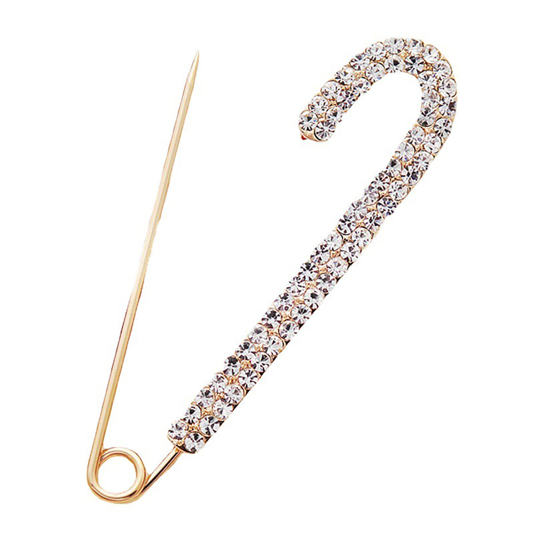 Exquisite Anti-Exposure Brooch Pin Women Shining Rhinestone Sweater Safety Pin Costume Accessories Image 3