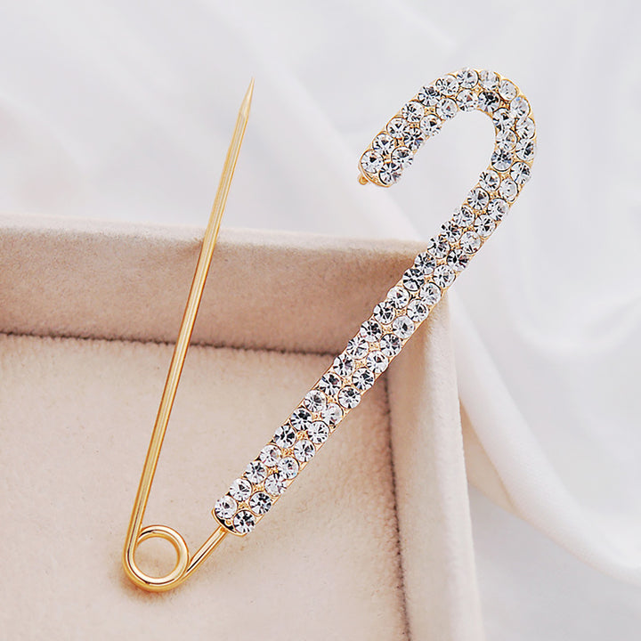 Exquisite Anti-Exposure Brooch Pin Women Shining Rhinestone Sweater Safety Pin Costume Accessories Image 6