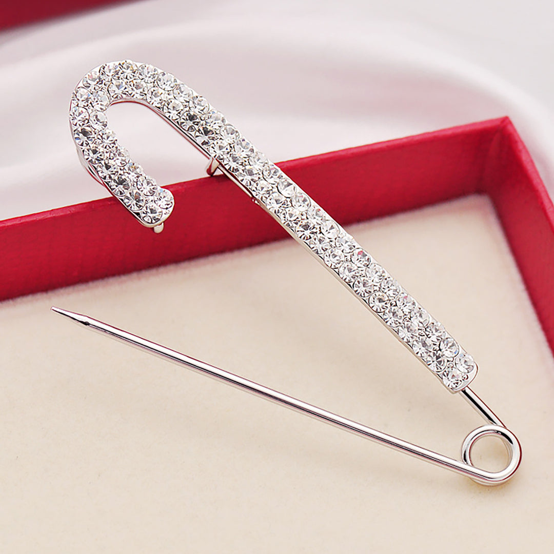 Exquisite Anti-Exposure Brooch Pin Women Shining Rhinestone Sweater Safety Pin Costume Accessories Image 7