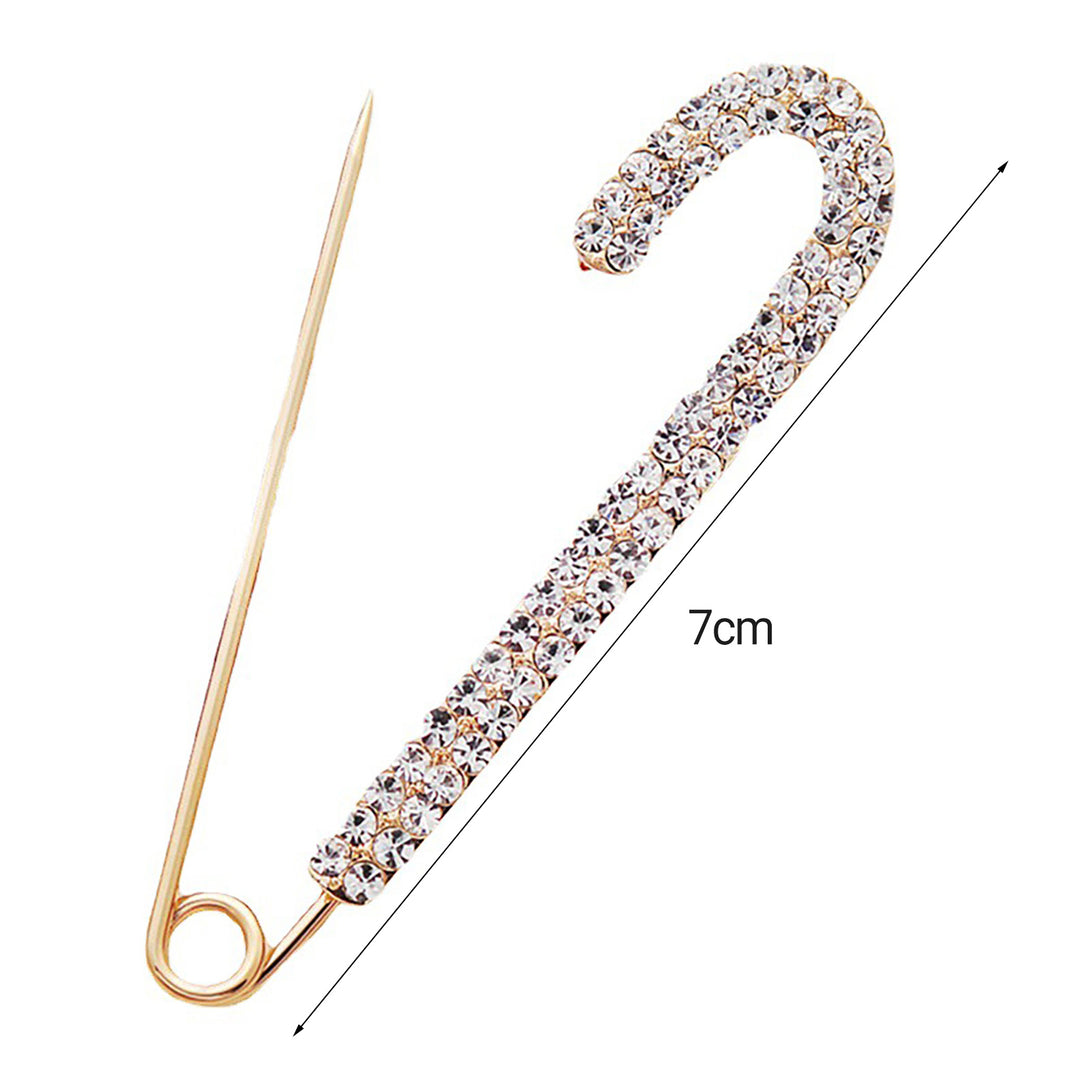 Exquisite Anti-Exposure Brooch Pin Women Shining Rhinestone Sweater Safety Pin Costume Accessories Image 8