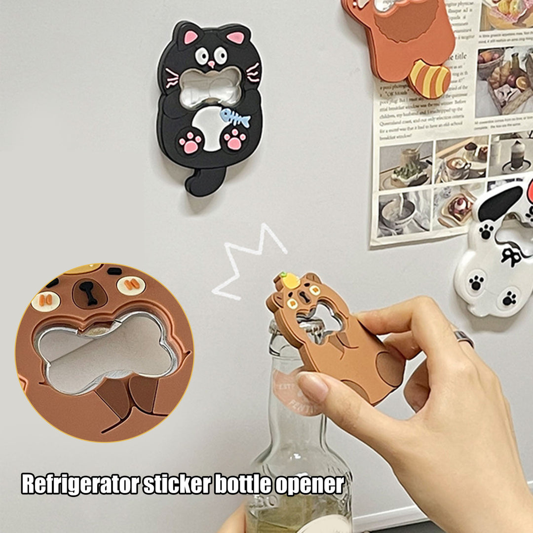 Beer Bottle Opener Magnet Cute Animal Cat Dog Panda Shape Bottle Cap Opener Fun Kitchen Gadget Practical Bar Accessory Image 9