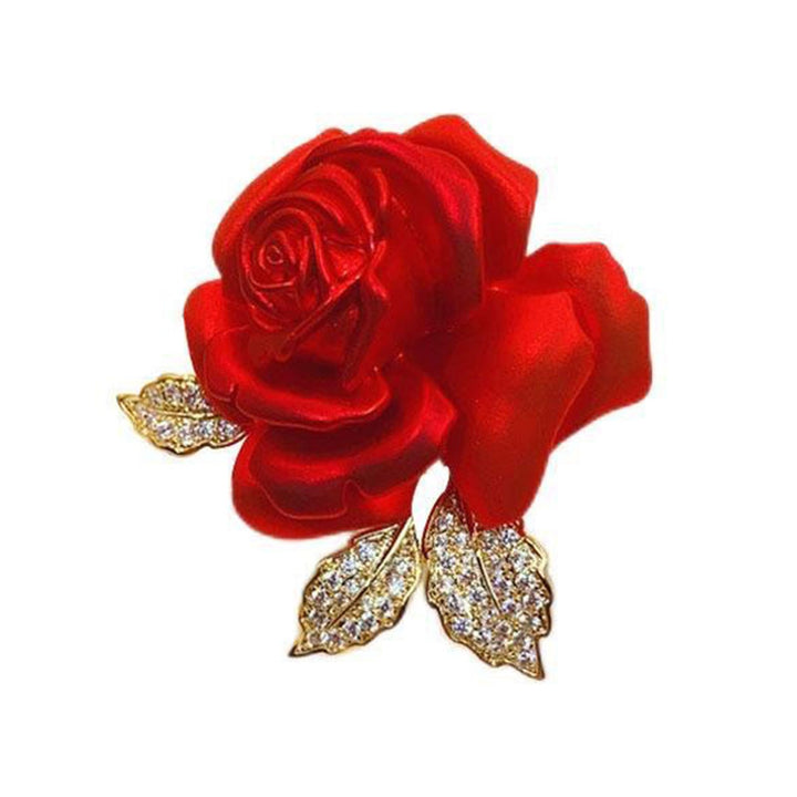 Luxury Rose Flower Shape Brooch Shining Rhinestones Pin Elegant Suit Coat Overcoat Badge Clothes Accessories Image 4