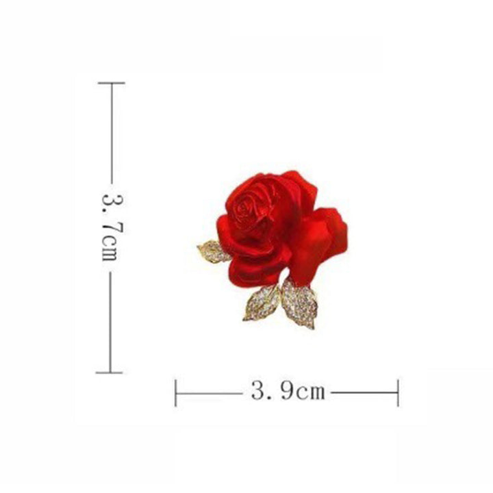 Luxury Rose Flower Shape Brooch Shining Rhinestones Pin Elegant Suit Coat Overcoat Badge Clothes Accessories Image 6