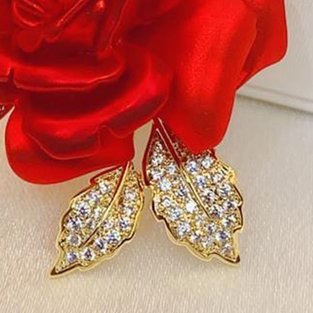 Luxury Rose Flower Shape Brooch Shining Rhinestones Pin Elegant Suit Coat Overcoat Badge Clothes Accessories Image 9