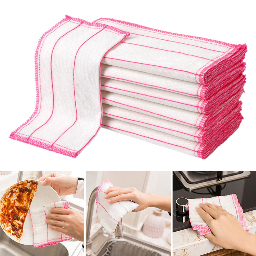 15Pcs Kitchen Rag Scratch-Free Cleaning Absorbent Easy to Care Reusable Washable Quick-drying Microfiber Clothes Image 1