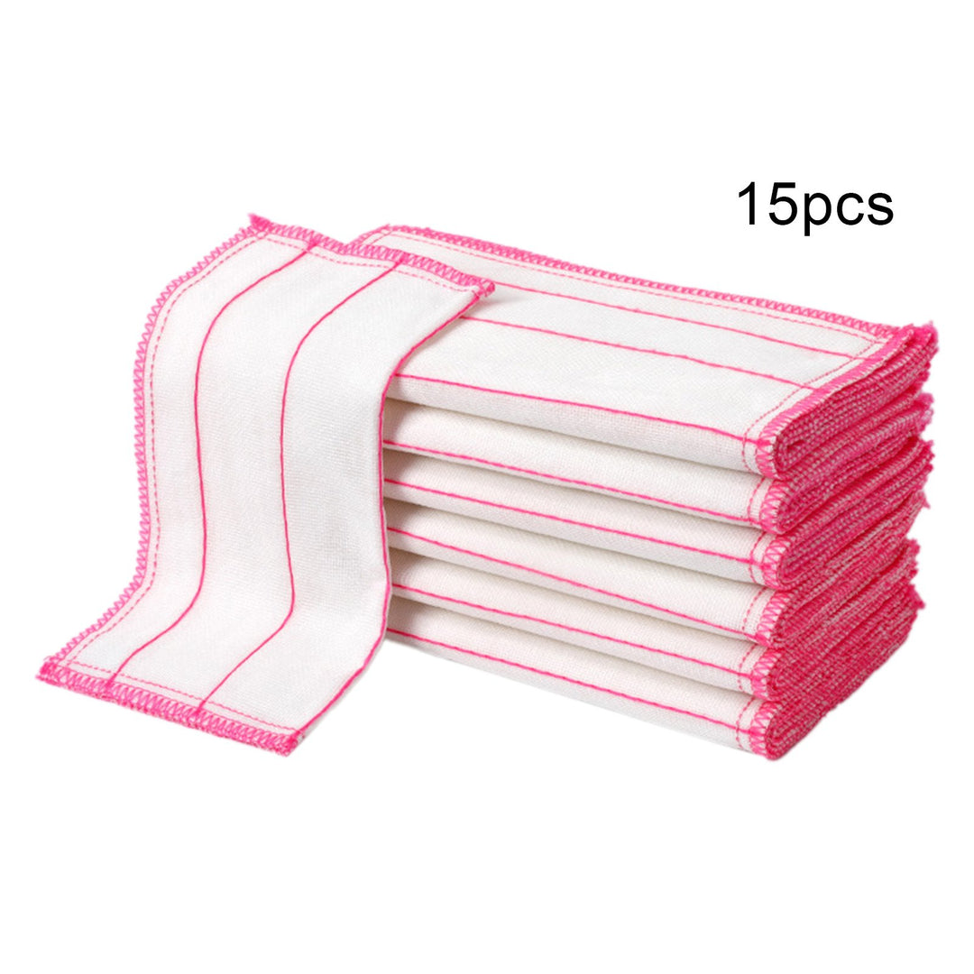 15Pcs Kitchen Rag Scratch-Free Cleaning Absorbent Easy to Care Reusable Washable Quick-drying Microfiber Clothes Image 6