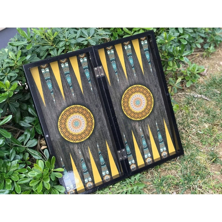 20"inch Backgammon Set for Adults X Large Wooden Game Board Handmade Game Sets and Checkers Gift Ideas for Dad and Image 4