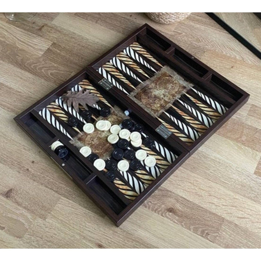 20"inch Backgammon Set for Adults X Large World Map Wooden Game Board Handmade Game Sets and Checkers Gift Ideas for Dad Image 1