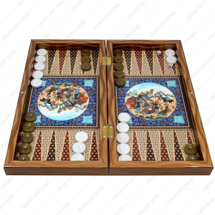 20"inch Backgammon Sets for Adults X Large Wooden Game Board Handmade Game Gifts Ideas for Dad Birthday Image 3