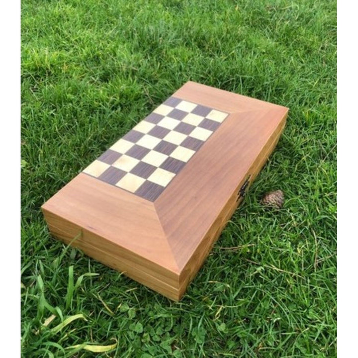 20"inch Backgammon Chess Sets for Adults X Large Solid Wooden Game Board Handmade Game- Gifts Idea for Dad and Friends Image 4