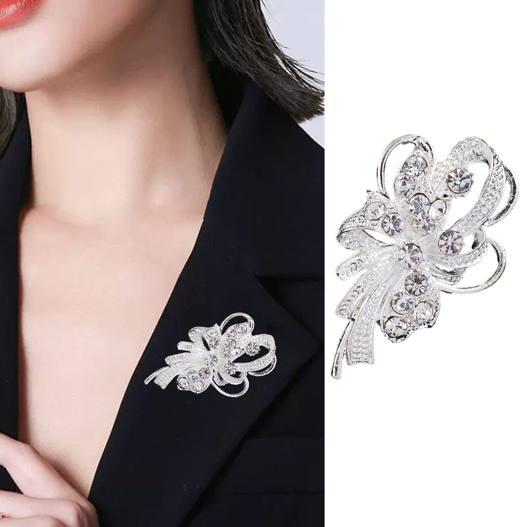 Lady Brooch Rhinestone Hollow Out Anti-slip Shouder Bag Suit Coat Collar Hat Scarf Sweater Pin Party Prom Bride Wedding Image 1