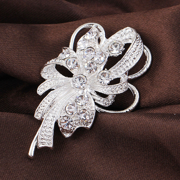 Lady Brooch Rhinestone Hollow Out Anti-slip Shouder Bag Suit Coat Collar Hat Scarf Sweater Pin Party Prom Bride Wedding Image 3