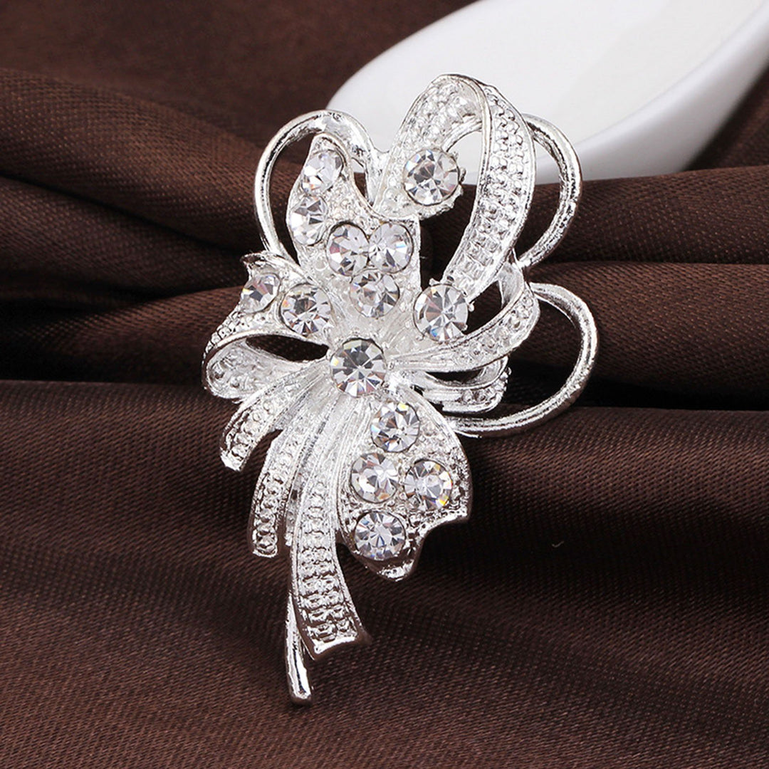 Lady Brooch Rhinestone Hollow Out Anti-slip Shouder Bag Suit Coat Collar Hat Scarf Sweater Pin Party Prom Bride Wedding Image 4