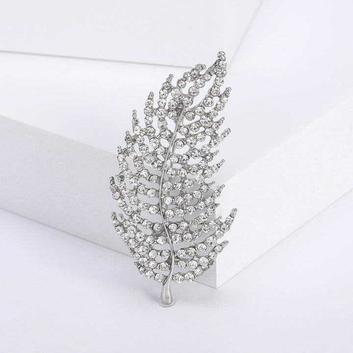 Lady Brooch Feather Shape Anti-slip Shouder Bag Suit Coat Collar Hat Scarf Decoration Clothes Pin Party Prom Bride Image 3