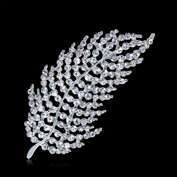 Lady Brooch Feather Shape Anti-slip Shouder Bag Suit Coat Collar Hat Scarf Decoration Clothes Pin Party Prom Bride Image 8