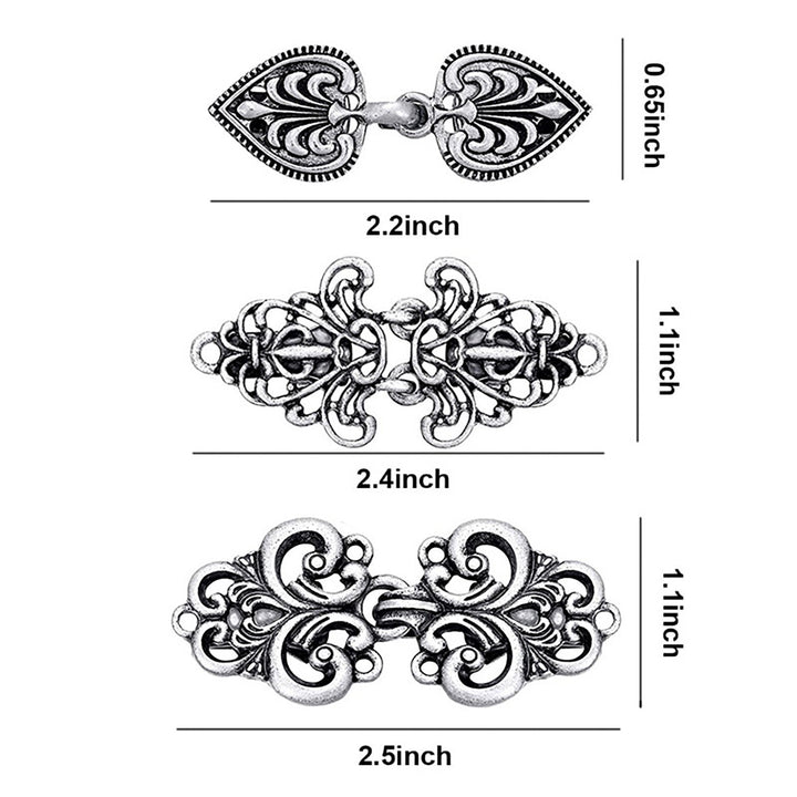 3 Pcs Shawl Collar Clip Buttons Retro Design Sweater Cardigan Clips Electroplated 3 Styles Shawl Closures Buckles Image 6