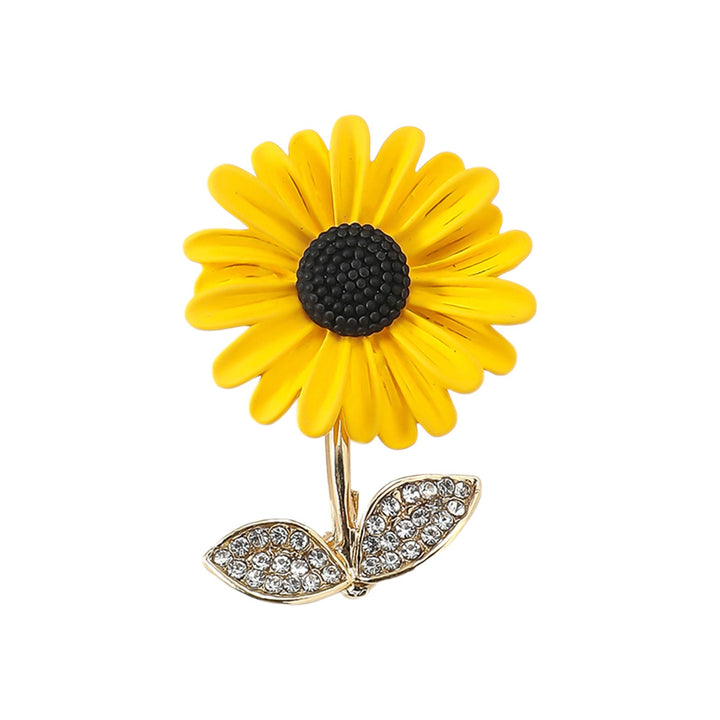 Women Brooch Sunflower Shape Shoulder Bag Suit Coat Collar Hat Scarf Decoration Clothes Pin Party Prom Bride Wedding Image 4