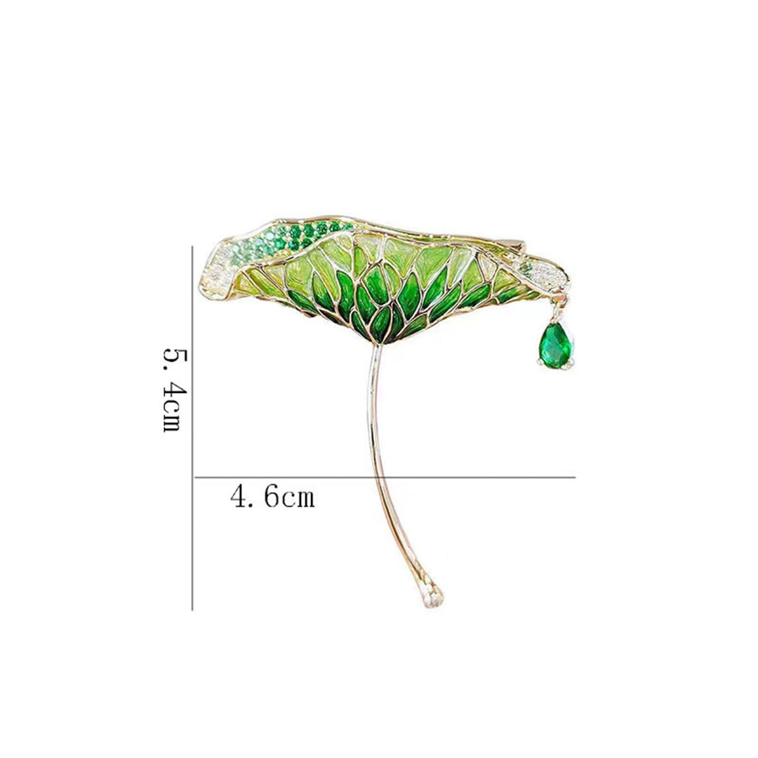 Women Brooch Lotus Leaf Shape Water Drop Enamel Shoulder Bag Suit Coat Collar Hat Clothes Anti-exposure Pin Party Prom Image 6