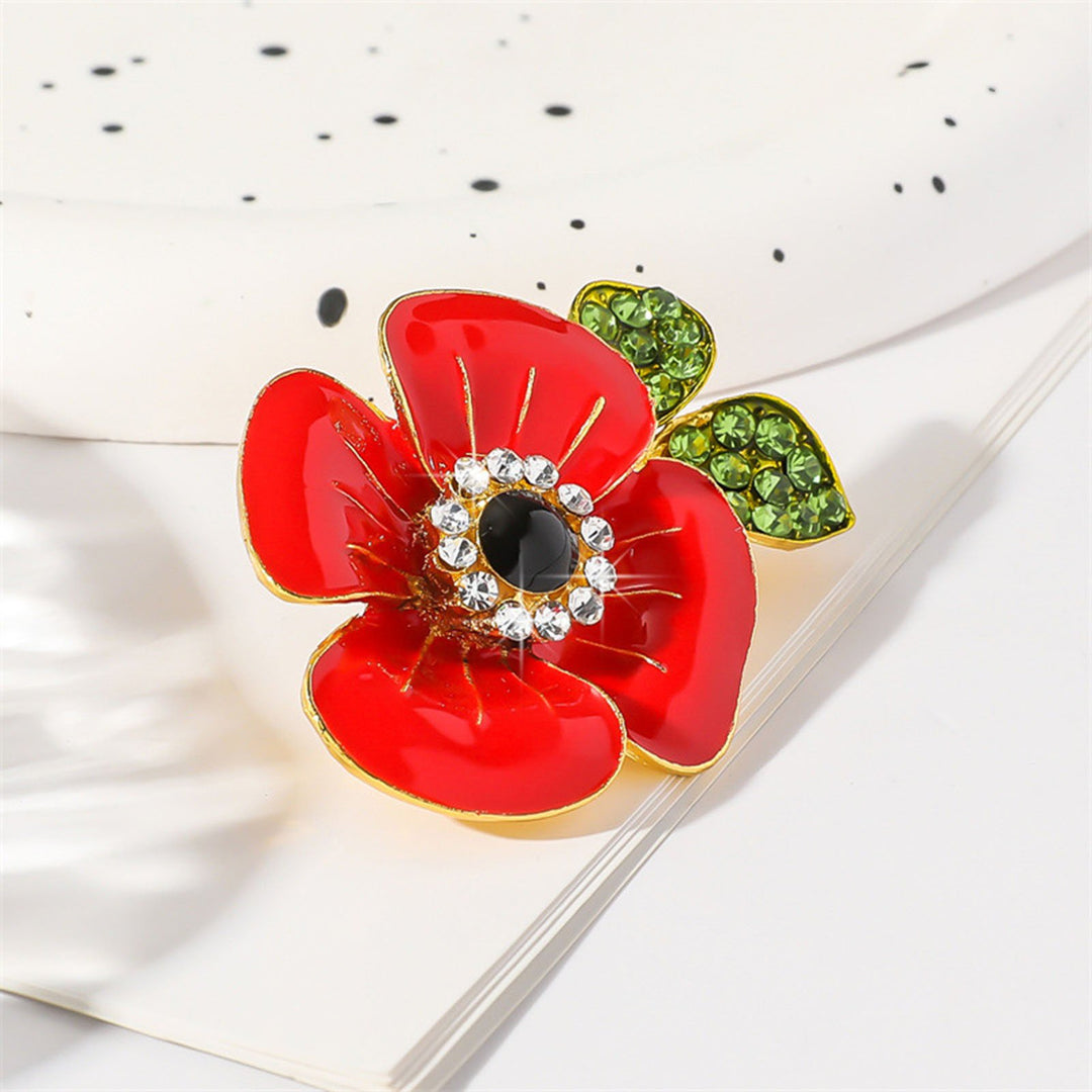 Women Brooch Flower Shape Enamel Oil Dripping Retro Polished Coat Collar Bag Scarf Hat Decoration Clothes Pin Party Image 7