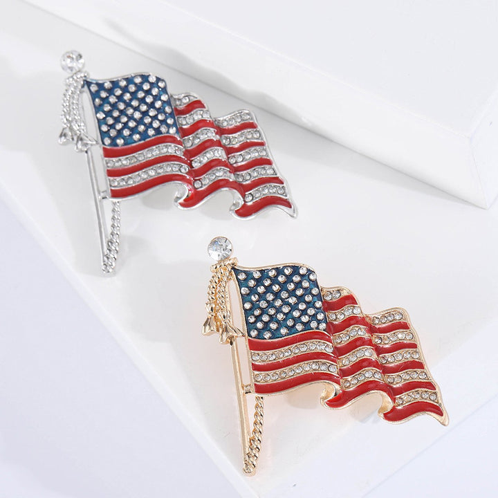 American Flag Brooch Enamel Waving US National Flag Pin Sweater Backpack Hat Decoration Men Women Clothing Accessories Image 1