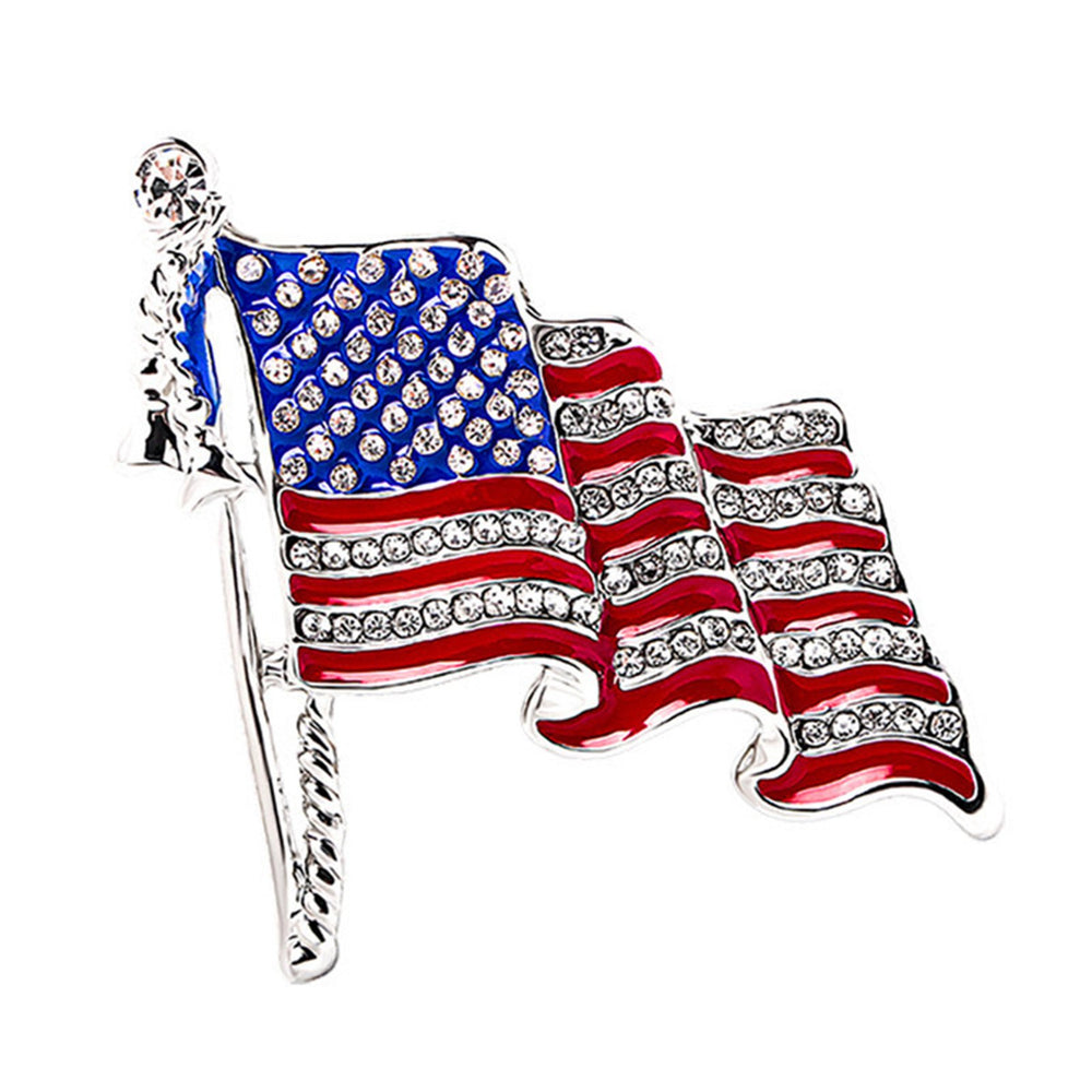 American Flag Brooch Enamel Waving US National Flag Pin Sweater Backpack Hat Decoration Men Women Clothing Accessories Image 2