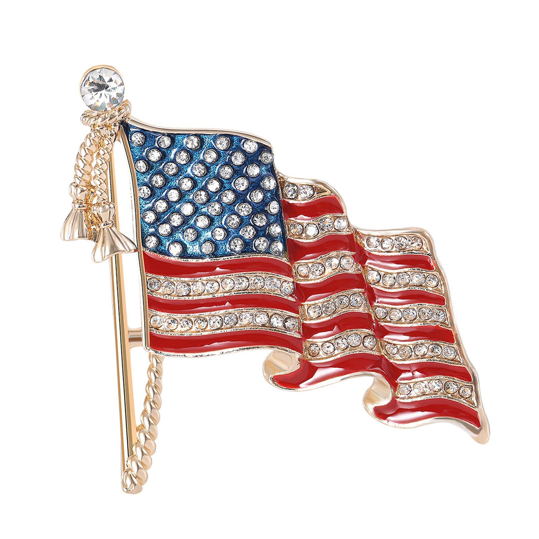 American Flag Brooch Enamel Waving US National Flag Pin Sweater Backpack Hat Decoration Men Women Clothing Accessories Image 3