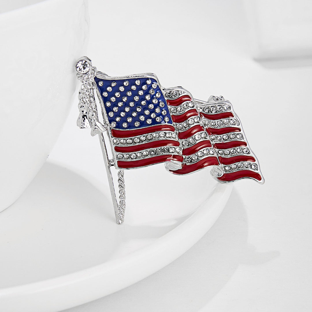 American Flag Brooch Enamel Waving US National Flag Pin Sweater Backpack Hat Decoration Men Women Clothing Accessories Image 4