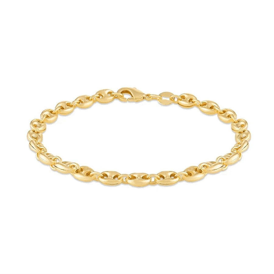 18k Gold Puff Mariner Anklet 10 Image 1