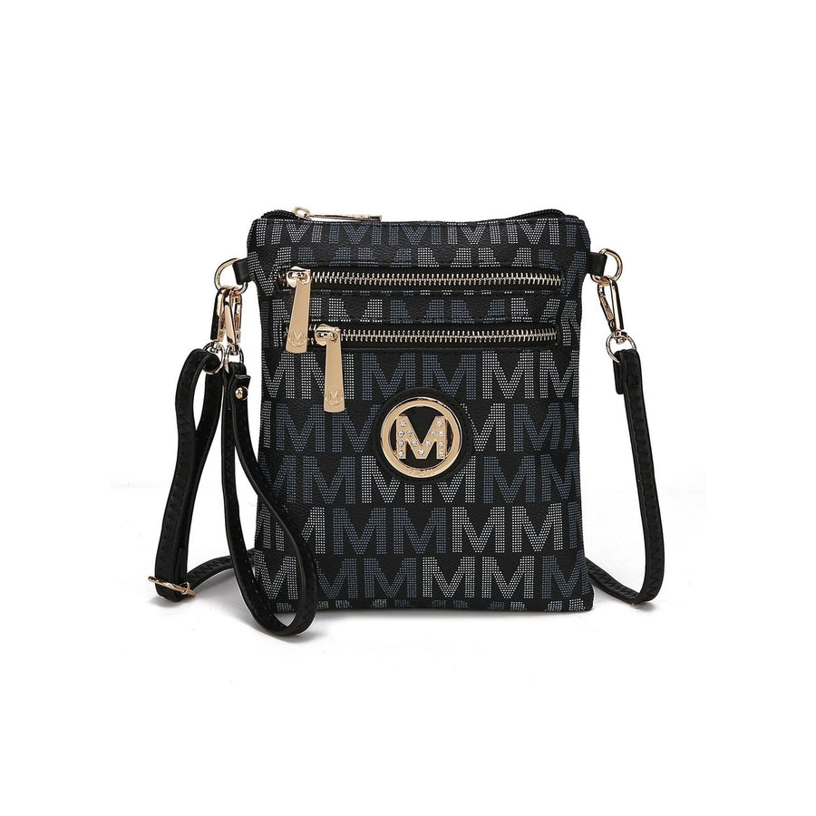 MKFCollection Gaia Milan Signature Crossbody Bag - Vegan Leather Designer Handba Image 1