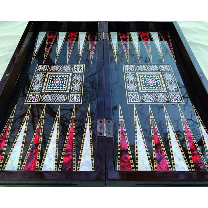 20"inch Backgammon Chess Set for Adults Complete X Large Wooden Game Board Handmade Game Gift Ideas for Dad Husband Image 8