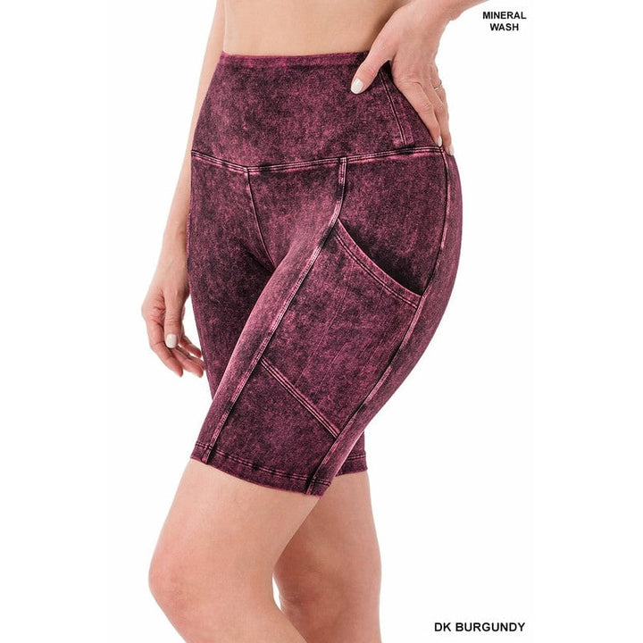 Mineral Wash Wide Waistband Pocket Leggings Image 3