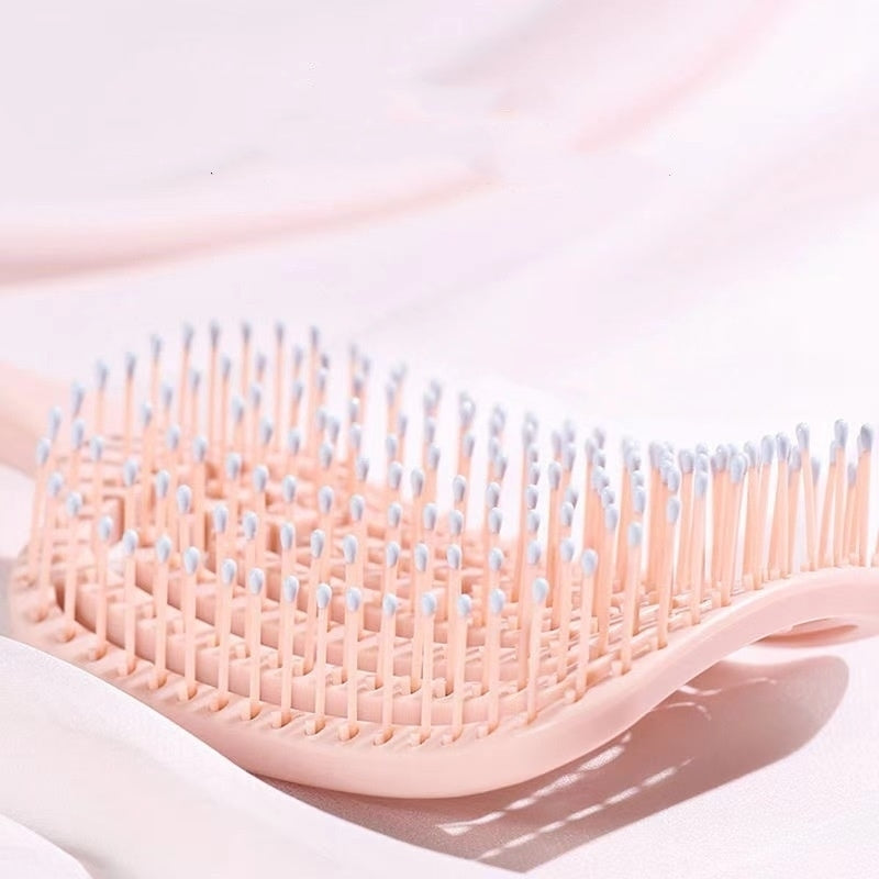 1Pcs Elastic Massage Comb Hollow Out Hair Brush Scalp Massage Combs Hair Styling Detangler Fast Blow Drying Detangling Image 3