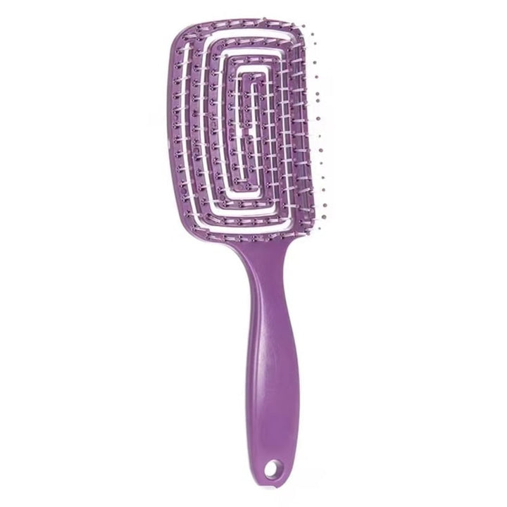 1Pcs Elastic Massage Comb Hollow Out Hair Brush Scalp Massage Combs Hair Styling Detangler Fast Blow Drying Detangling Image 4