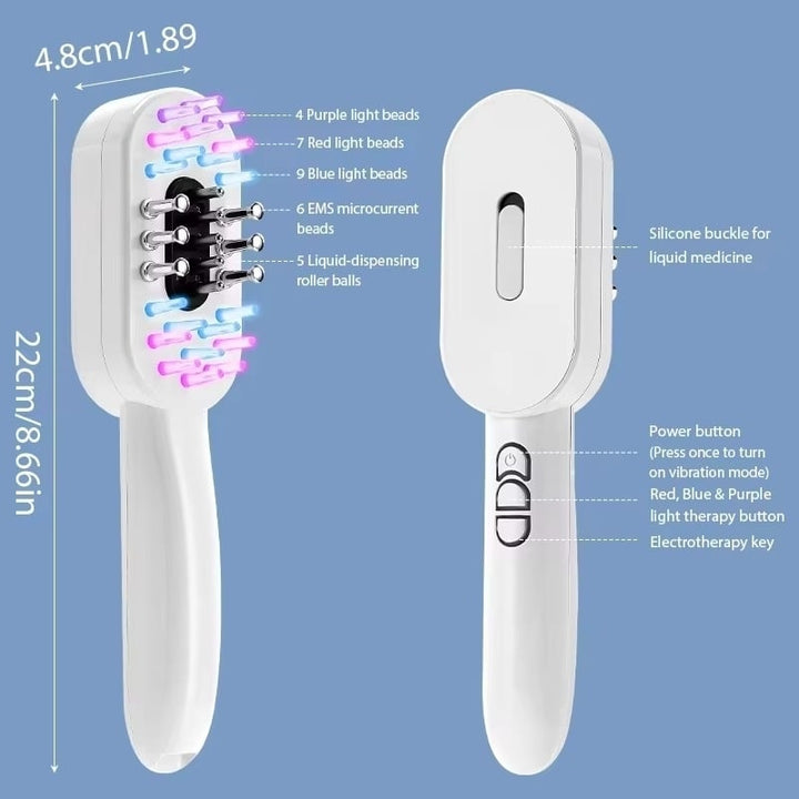 EMS LED Red Light Therapy Anti-Hair Loss Head Massage Hair Brush Scalp Treatment Image 4