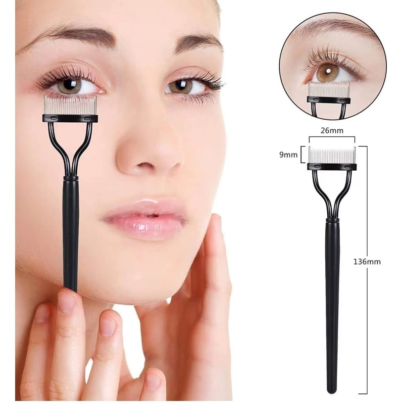 Eyelash Separator Metal Teeth Straight Eyelash Curler Beauty Makeup Stainless Eyelash Brush Comb Mascara Curl Makeup Image 2