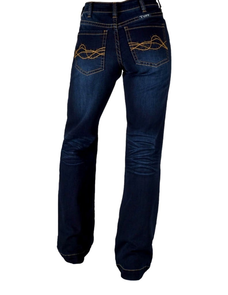 Cowgirl Tuff Western Jeans Womens Platinum High Rise Dark Wash JPLTNM Image 3