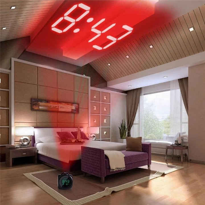 1PCProjection Alarm Clock Ceiling Display Snooze Desk Table Clock Voice Image 1