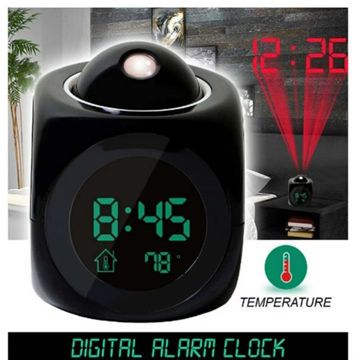 1PCProjection Alarm Clock Ceiling Display Snooze Desk Table Clock Voice Image 2