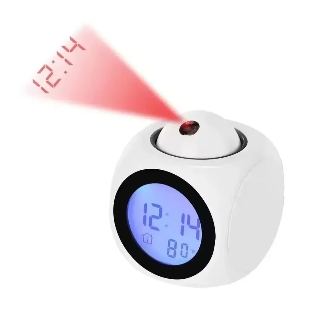 1PCProjection Alarm Clock Ceiling Display Snooze Desk Table Clock Voice Image 10