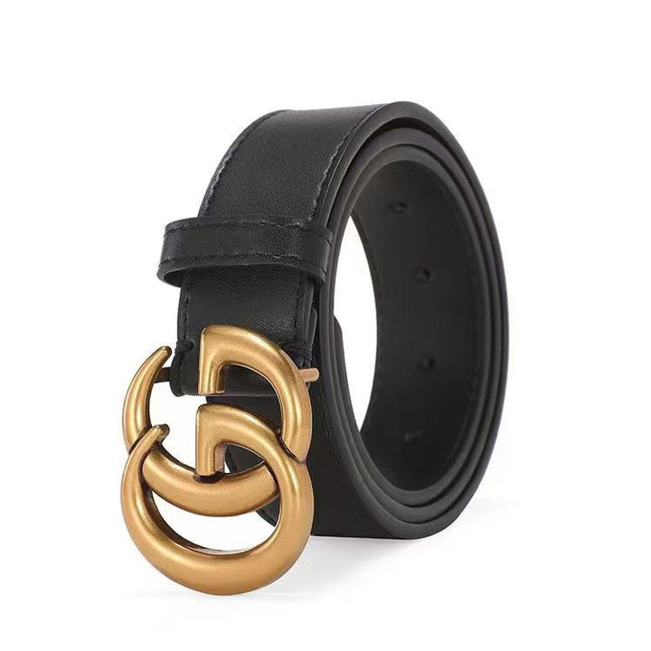 Fashion Women Smooth Letter Buckle Leather Belt Width 2.0-4.0cm Image 1