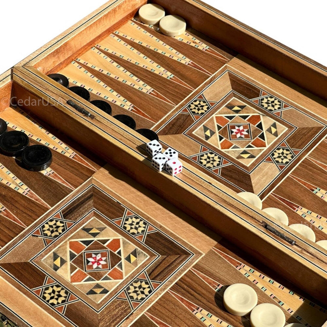 Luxury Backgammon Chess Sets for Adults Inlaid Solid Wooden Chess Game Board Set Handmade Gifts for Dad Husband and Image 3