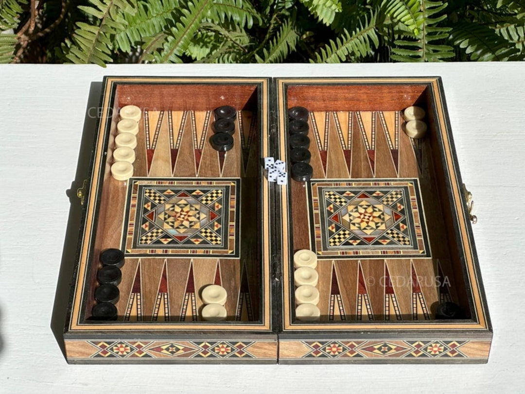 Luxury Backgammon Chess Sets for Adults Inlaid Solid Wooden Chess Game Board Set Handmade Gifts for Dad Husband and Image 3