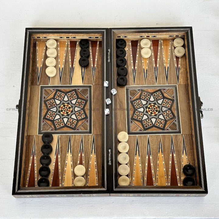 Luxury Backgammon Chess Sets for Adults Inlaid Solid Wooden Chess Game Board Set Handmade Gifts for Dad Husband Birthday Image 1