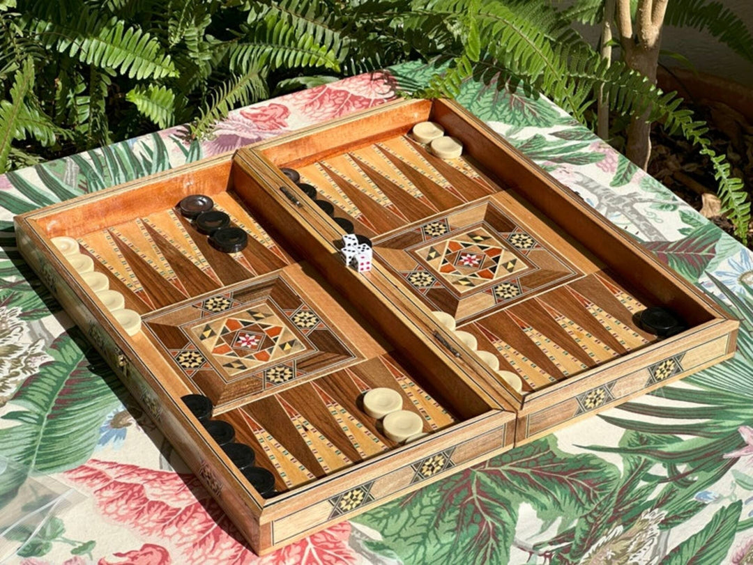 Luxury Backgammon Chess Sets for Adults Inlaid Solid Wooden Chess Game Board Set Handmade Gifts for Dad Husband and Image 4