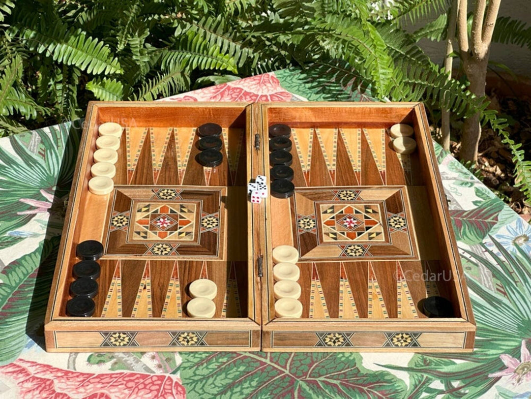 Luxury Backgammon Chess Sets for Adults Inlaid Solid Wooden Chess Game Board Set Handmade Gifts for Dad Husband and Image 8