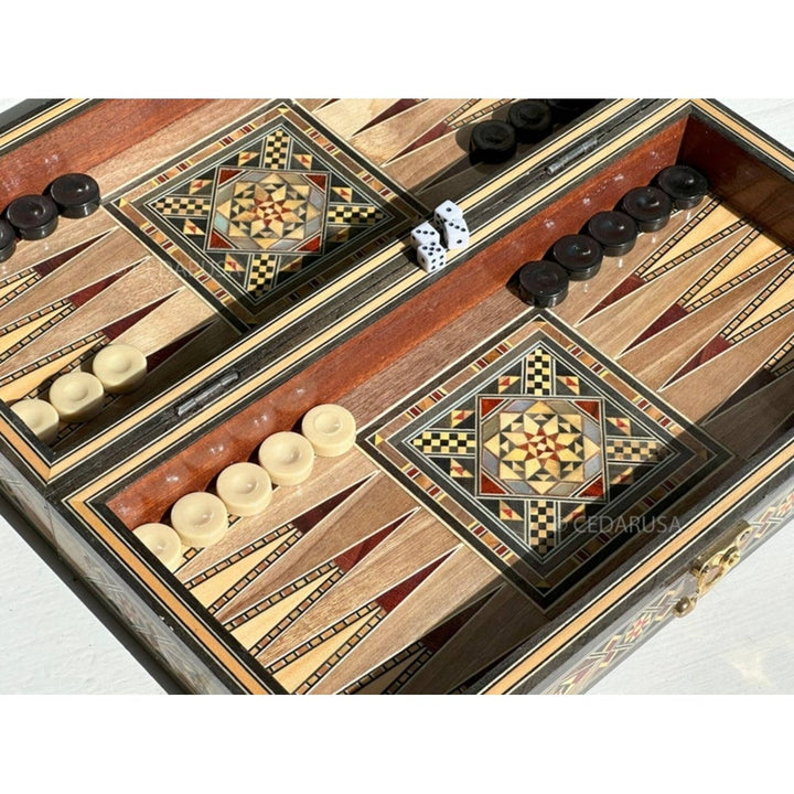 Luxury Backgammon Chess Sets for Adults Inlaid Solid Wooden Chess Game Board Set Handmade Gifts for Dad Husband and Image 8